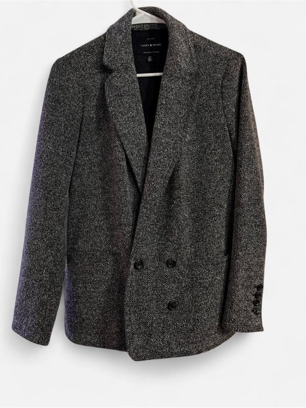 Lucky Brand Women's Double-Breasted Blazer in Charcoal